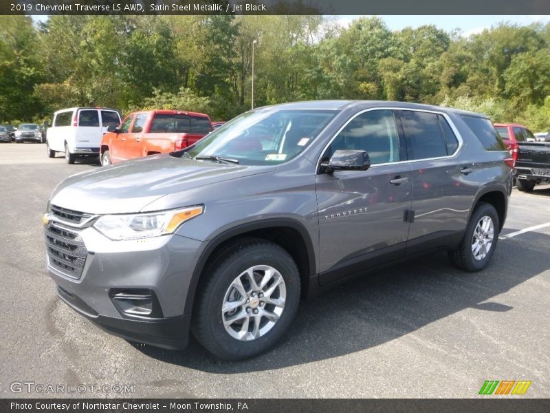 Satin Steel Metallic / Jet Black 2019 Chevrolet Traverse LS AWD
