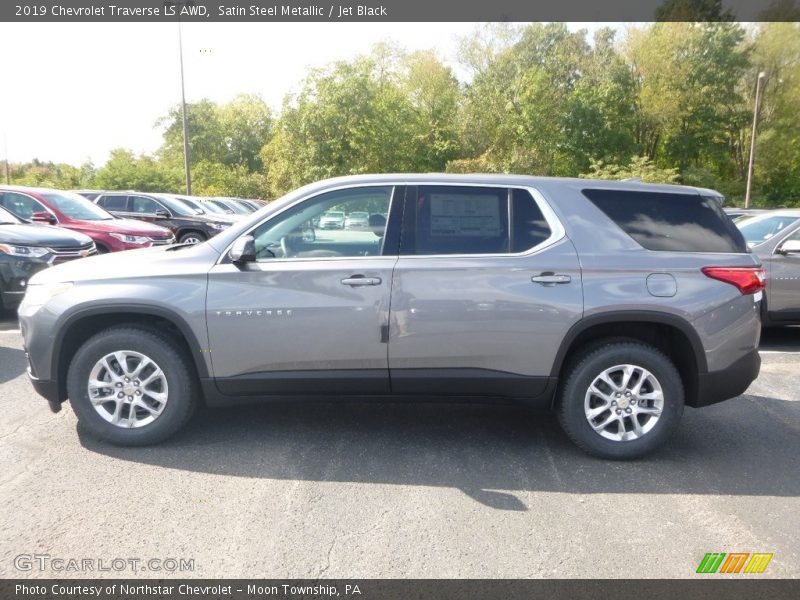 Satin Steel Metallic / Jet Black 2019 Chevrolet Traverse LS AWD