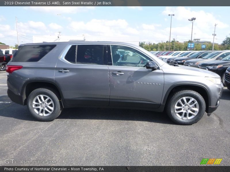 Satin Steel Metallic / Jet Black 2019 Chevrolet Traverse LS AWD