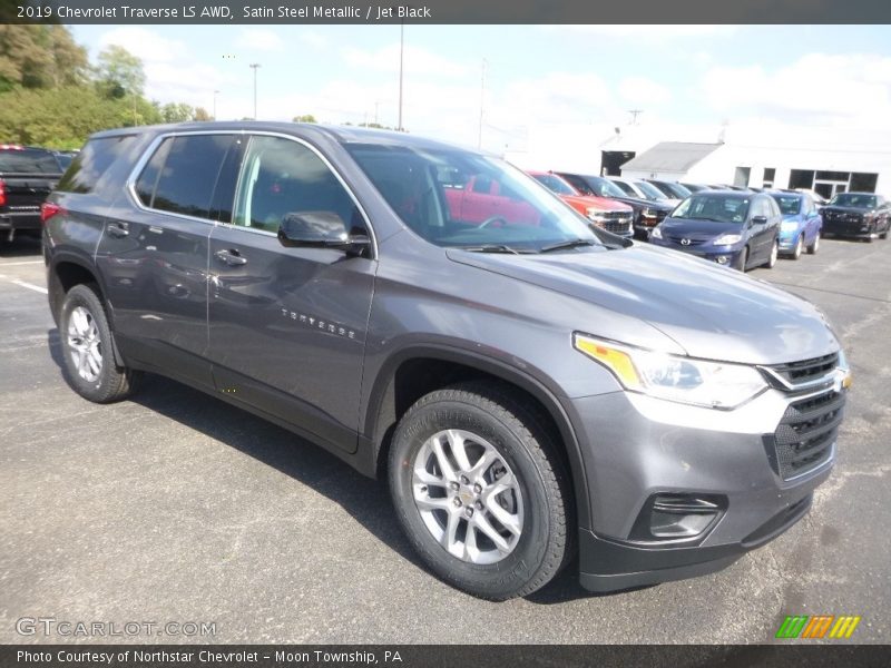 Satin Steel Metallic / Jet Black 2019 Chevrolet Traverse LS AWD