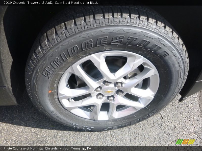 Satin Steel Metallic / Jet Black 2019 Chevrolet Traverse LS AWD