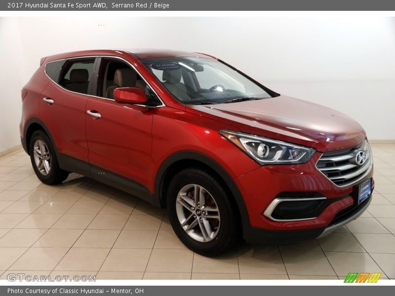 Serrano Red / Beige 2017 Hyundai Santa Fe Sport AWD