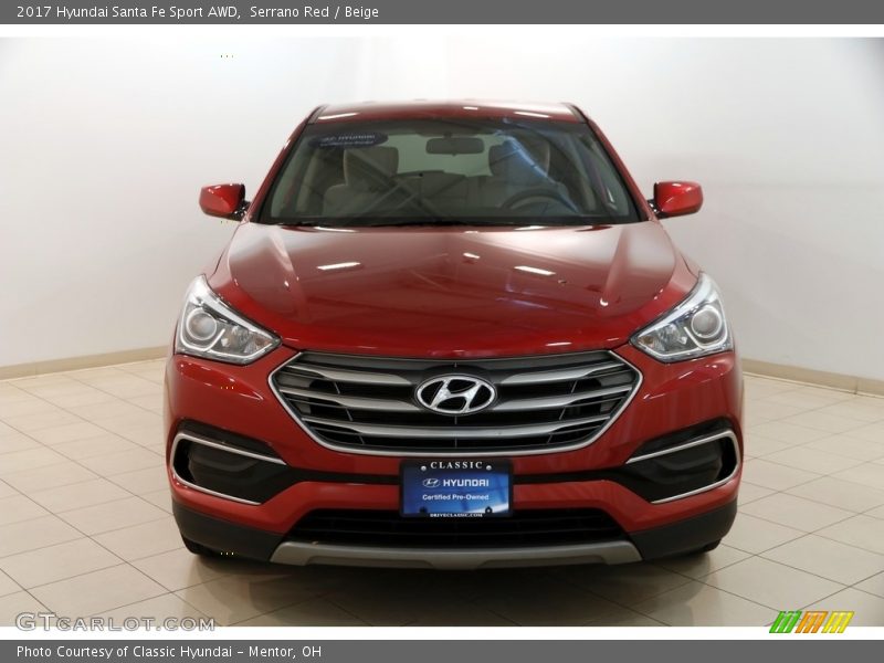 Serrano Red / Beige 2017 Hyundai Santa Fe Sport AWD