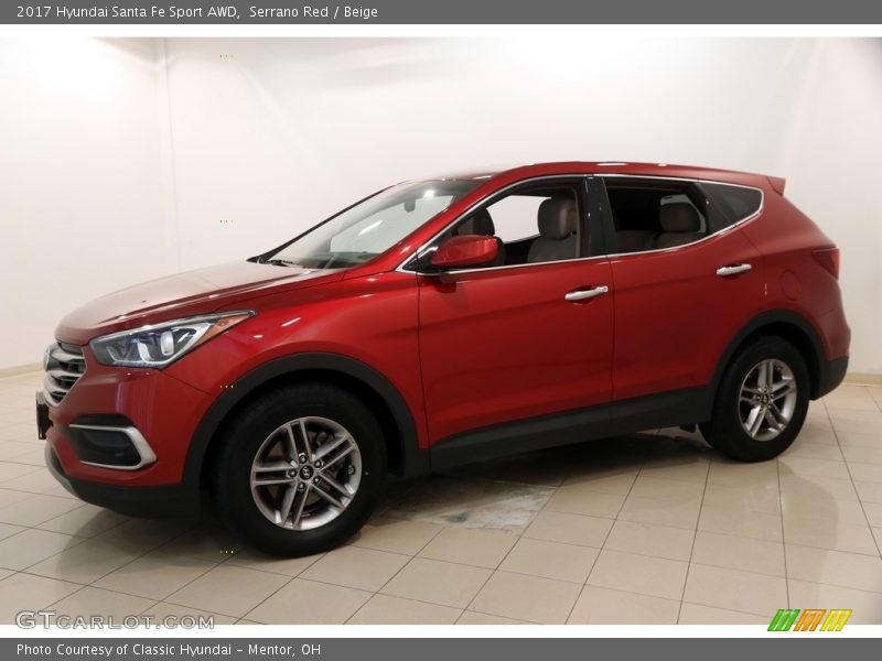 Serrano Red / Beige 2017 Hyundai Santa Fe Sport AWD