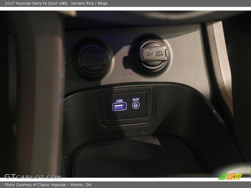 Serrano Red / Beige 2017 Hyundai Santa Fe Sport AWD