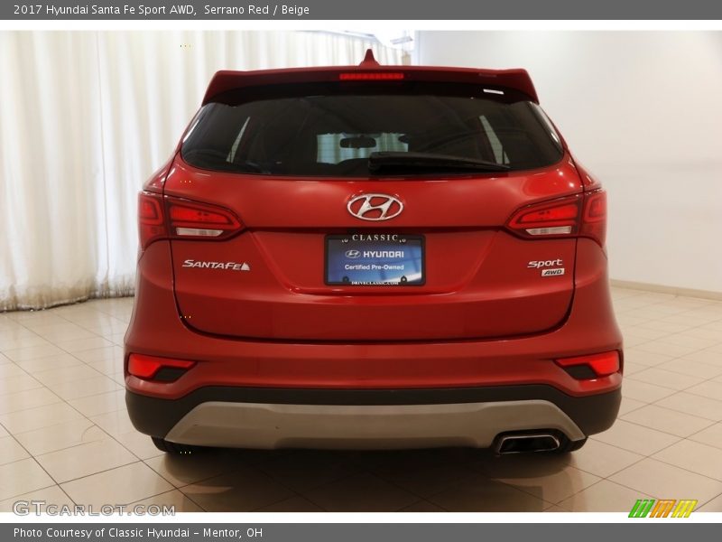 Serrano Red / Beige 2017 Hyundai Santa Fe Sport AWD
