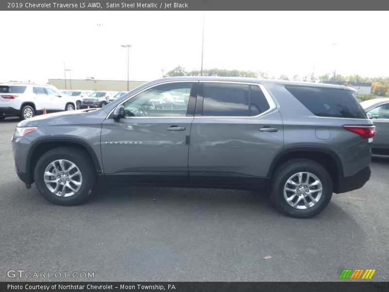 Satin Steel Metallic / Jet Black 2019 Chevrolet Traverse LS AWD