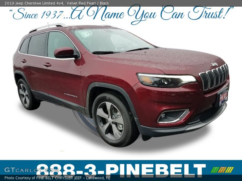 Velvet Red Pearl / Black 2019 Jeep Cherokee Limited 4x4