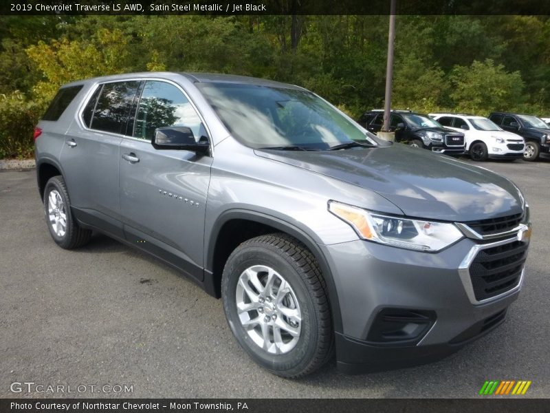 Satin Steel Metallic / Jet Black 2019 Chevrolet Traverse LS AWD