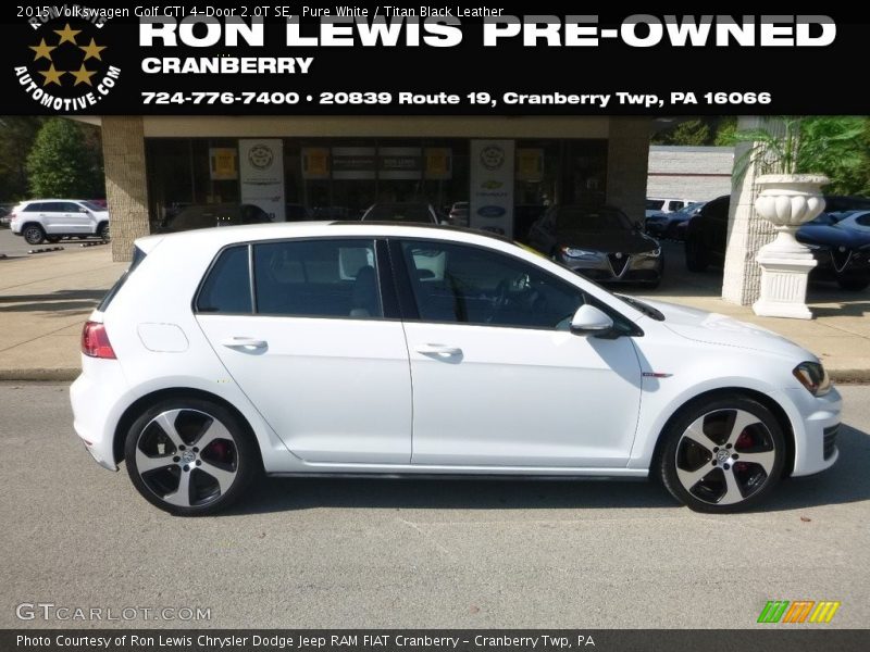 Pure White / Titan Black Leather 2015 Volkswagen Golf GTI 4-Door 2.0T SE