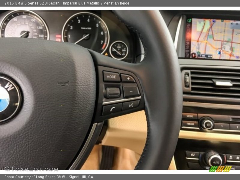 Imperial Blue Metallic / Venetian Beige 2015 BMW 5 Series 528i Sedan