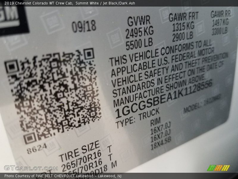 Summit White / Jet Black/Dark Ash 2019 Chevrolet Colorado WT Crew Cab