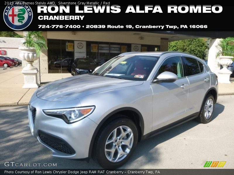 Silverstone Gray Metallic / Red 2019 Alfa Romeo Stelvio AWD