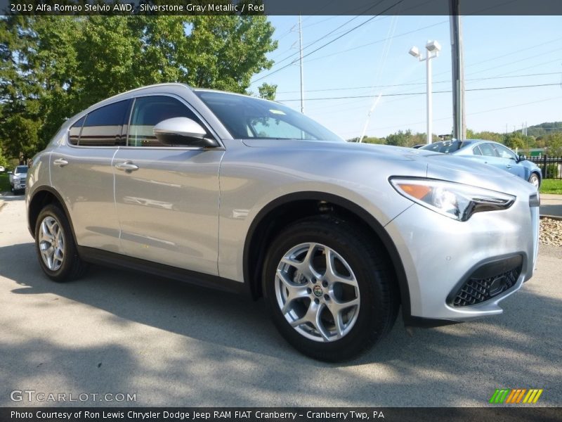 Silverstone Gray Metallic / Red 2019 Alfa Romeo Stelvio AWD