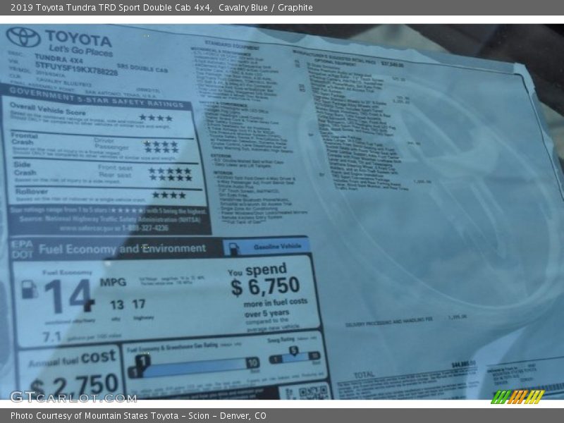 Cavalry Blue / Graphite 2019 Toyota Tundra TRD Sport Double Cab 4x4