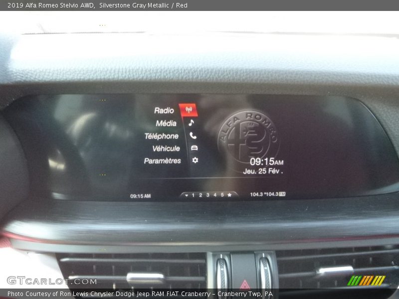Silverstone Gray Metallic / Red 2019 Alfa Romeo Stelvio AWD