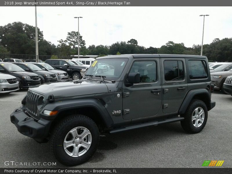 Sting-Gray / Black/Heritage Tan 2018 Jeep Wrangler Unlimited Sport 4x4