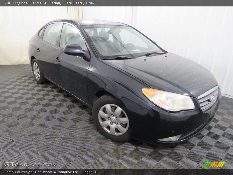 Black Pearl / Gray 2008 Hyundai Elantra GLS Sedan