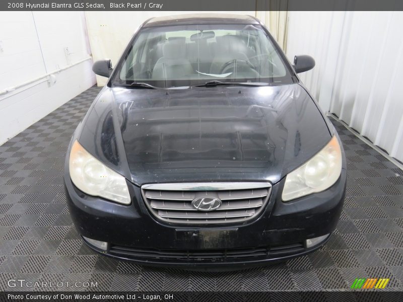 Black Pearl / Gray 2008 Hyundai Elantra GLS Sedan