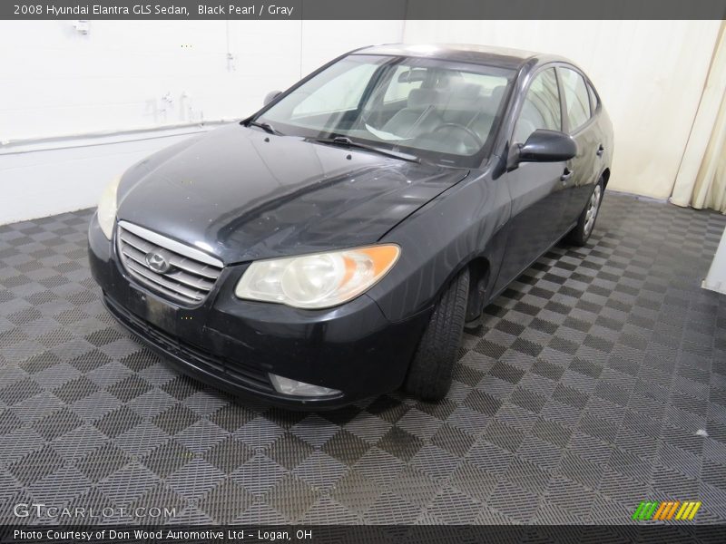 Black Pearl / Gray 2008 Hyundai Elantra GLS Sedan
