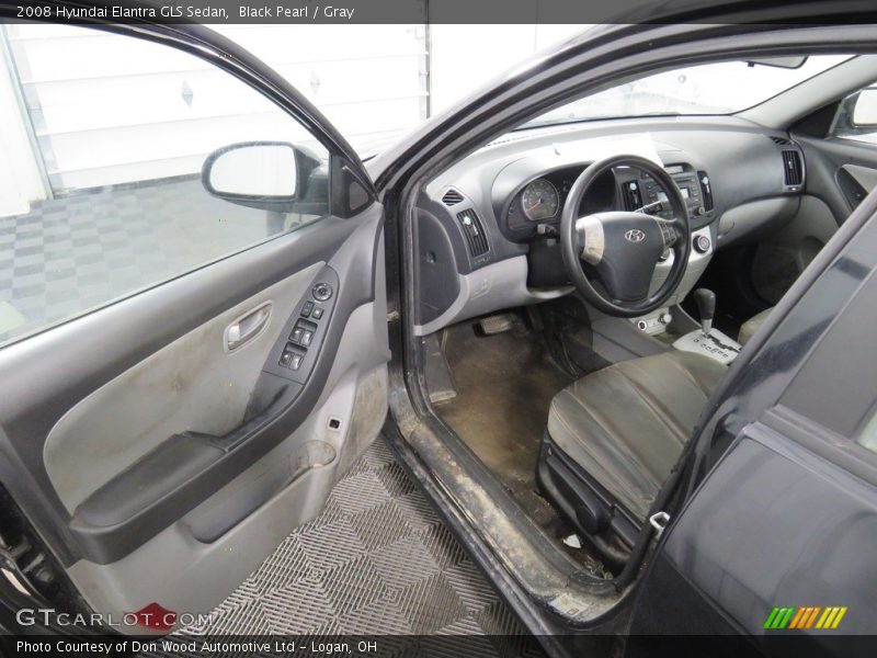 Black Pearl / Gray 2008 Hyundai Elantra GLS Sedan