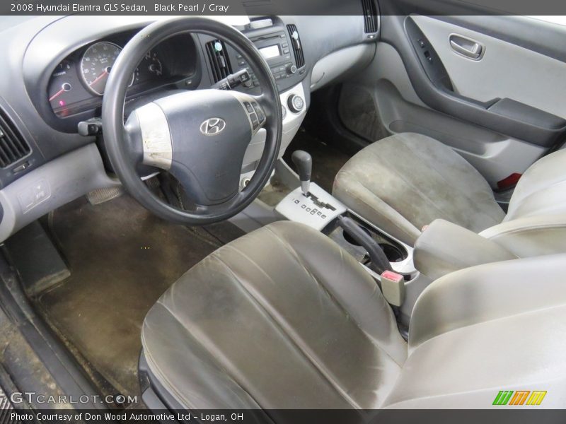 Black Pearl / Gray 2008 Hyundai Elantra GLS Sedan