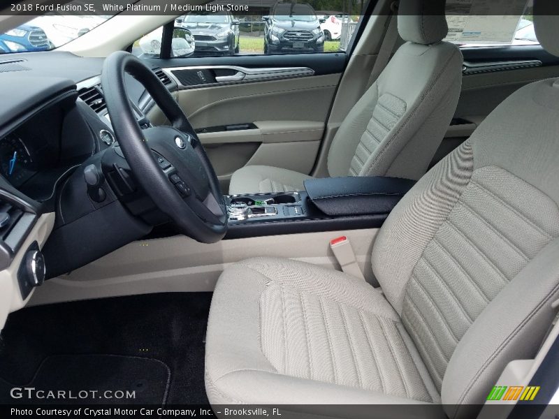 White Platinum / Medium Light Stone 2018 Ford Fusion SE