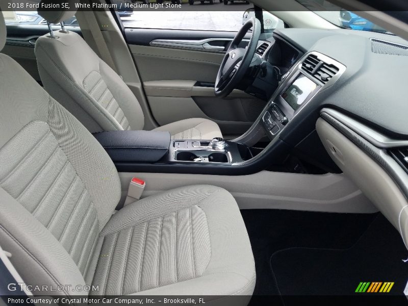 White Platinum / Medium Light Stone 2018 Ford Fusion SE