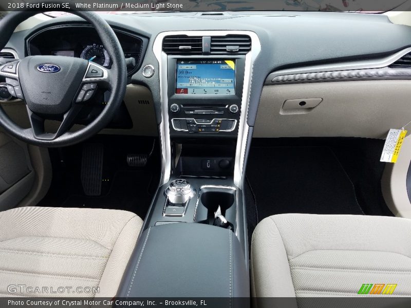 White Platinum / Medium Light Stone 2018 Ford Fusion SE