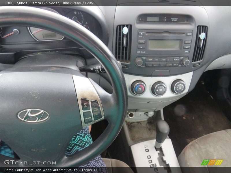 Black Pearl / Gray 2008 Hyundai Elantra GLS Sedan