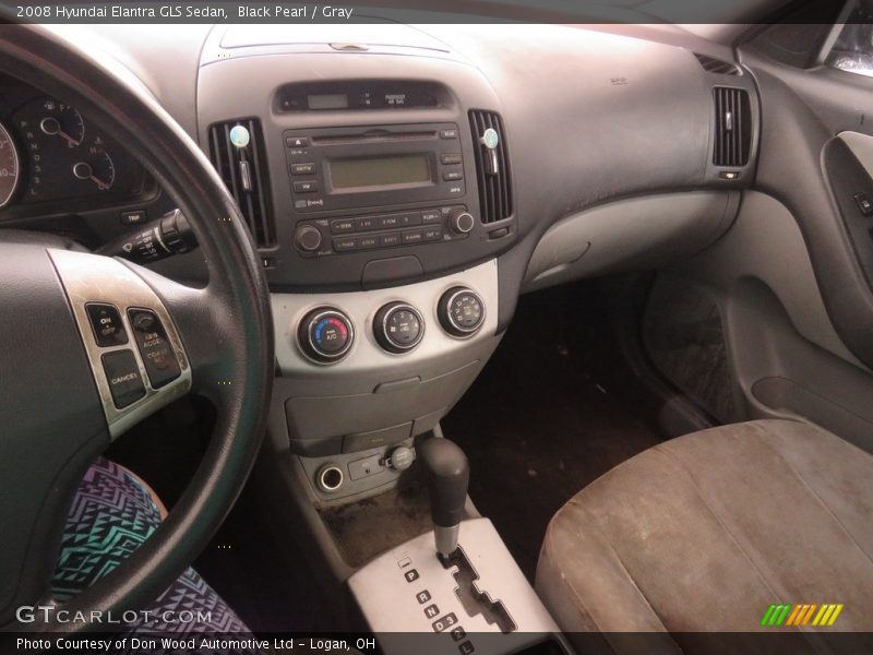 Black Pearl / Gray 2008 Hyundai Elantra GLS Sedan