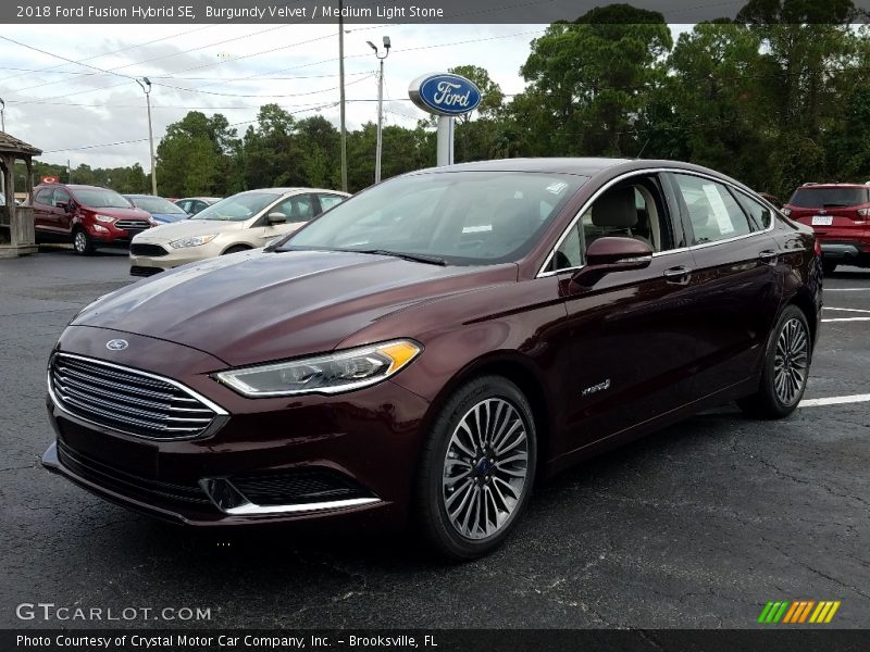 Burgundy Velvet / Medium Light Stone 2018 Ford Fusion Hybrid SE