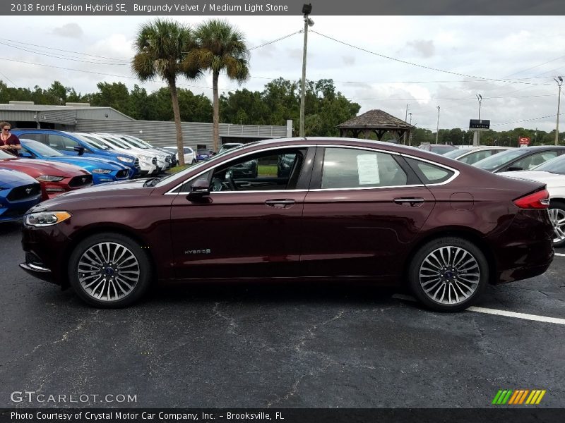 Burgundy Velvet / Medium Light Stone 2018 Ford Fusion Hybrid SE