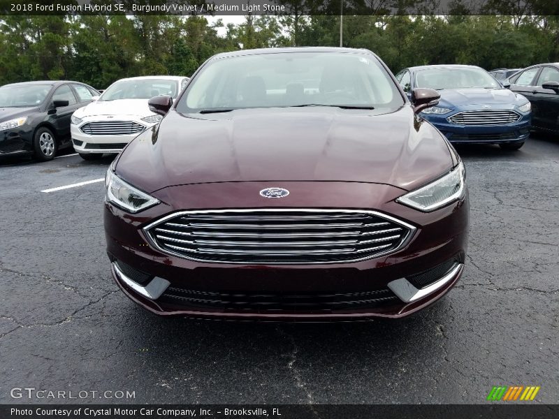 Burgundy Velvet / Medium Light Stone 2018 Ford Fusion Hybrid SE