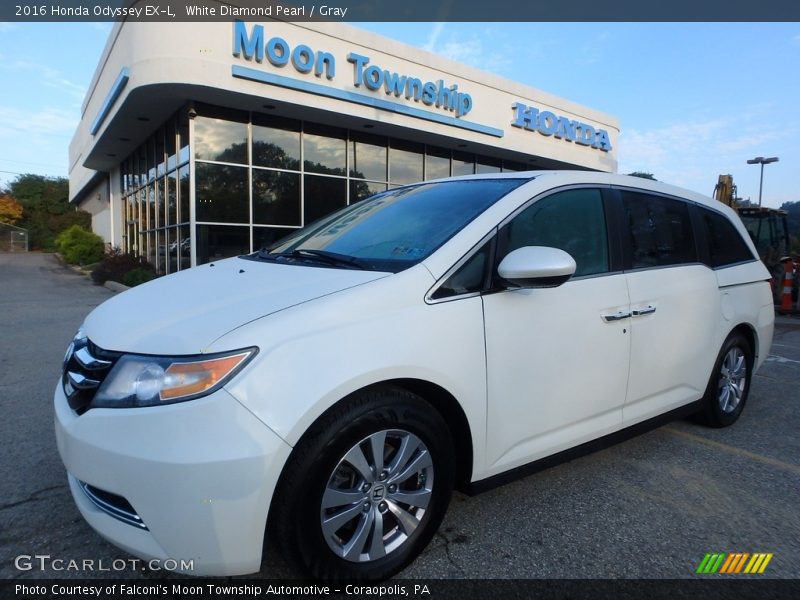White Diamond Pearl / Gray 2016 Honda Odyssey EX-L