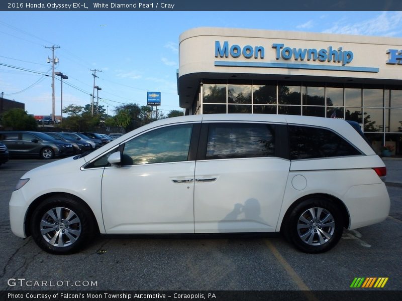 White Diamond Pearl / Gray 2016 Honda Odyssey EX-L