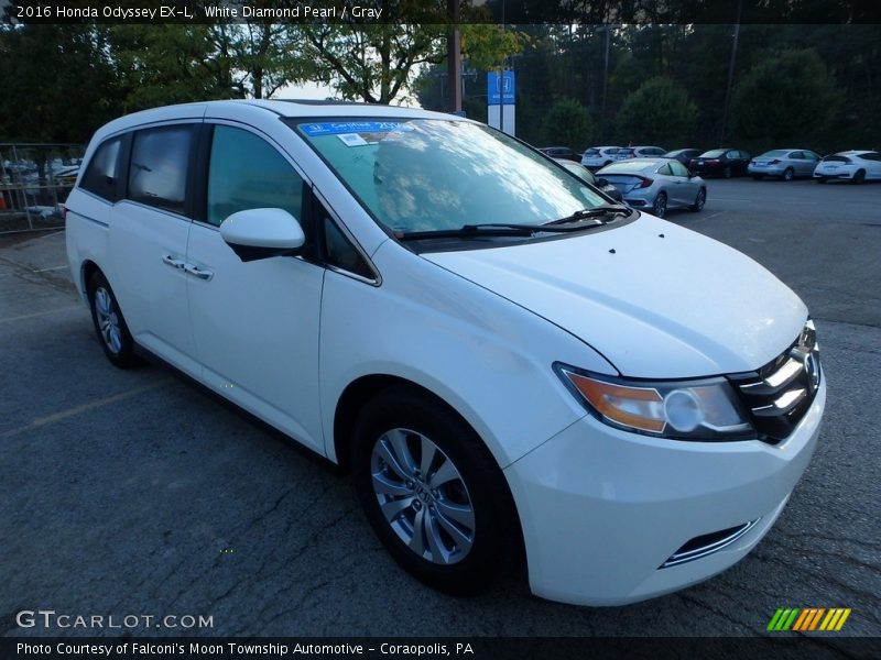 White Diamond Pearl / Gray 2016 Honda Odyssey EX-L