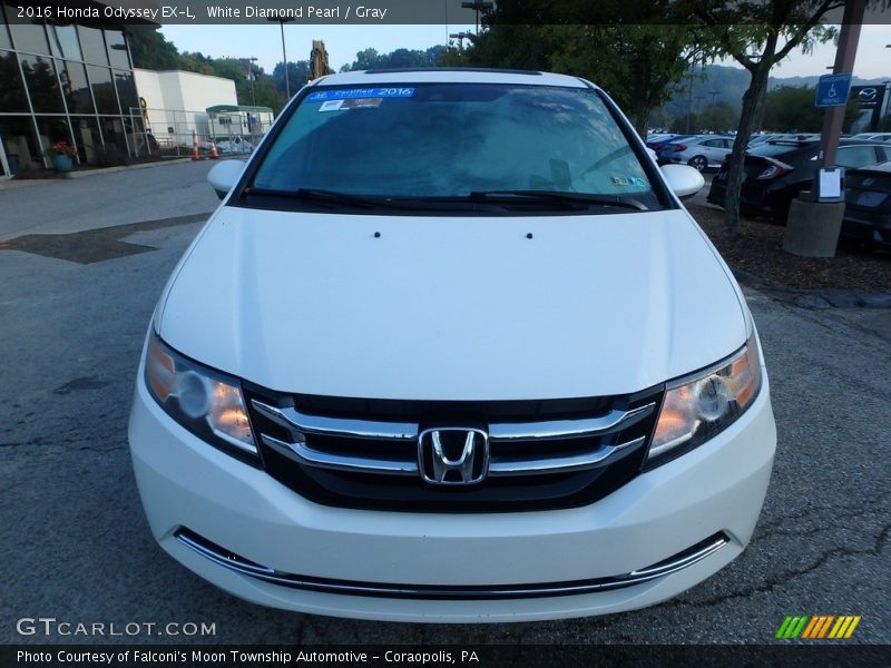 White Diamond Pearl / Gray 2016 Honda Odyssey EX-L