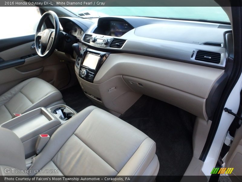 White Diamond Pearl / Gray 2016 Honda Odyssey EX-L