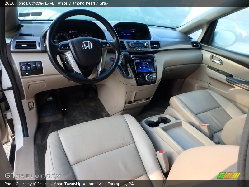 White Diamond Pearl / Gray 2016 Honda Odyssey EX-L