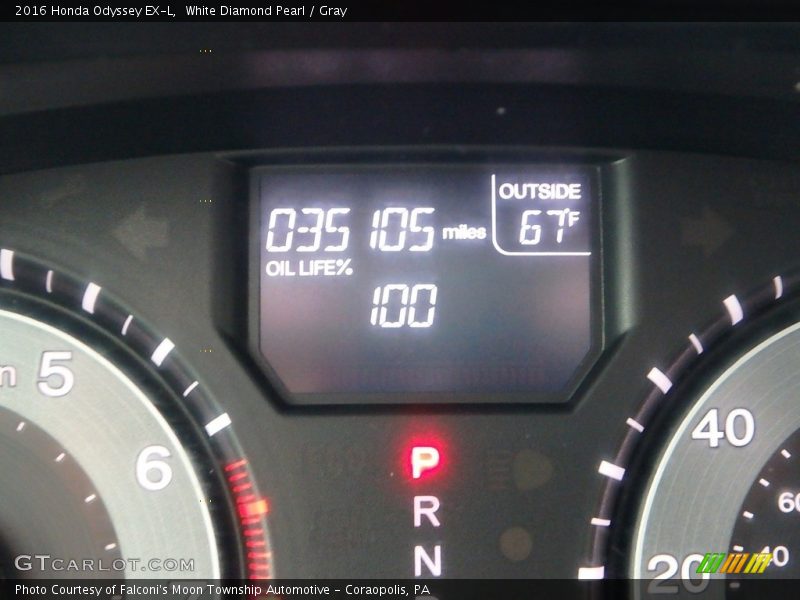 White Diamond Pearl / Gray 2016 Honda Odyssey EX-L