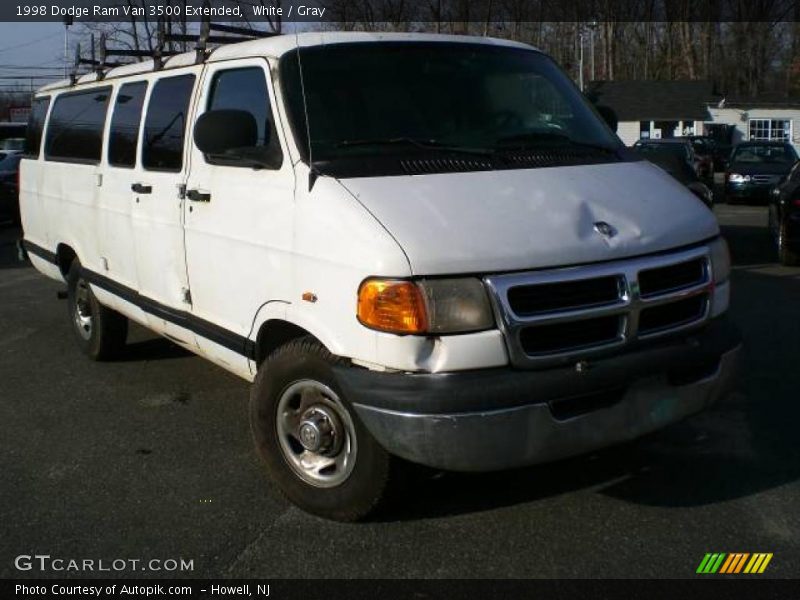 White / Gray 1998 Dodge Ram Van 3500 Extended