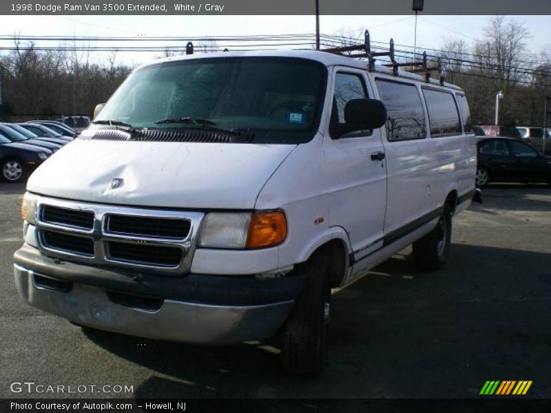 White / Gray 1998 Dodge Ram Van 3500 Extended