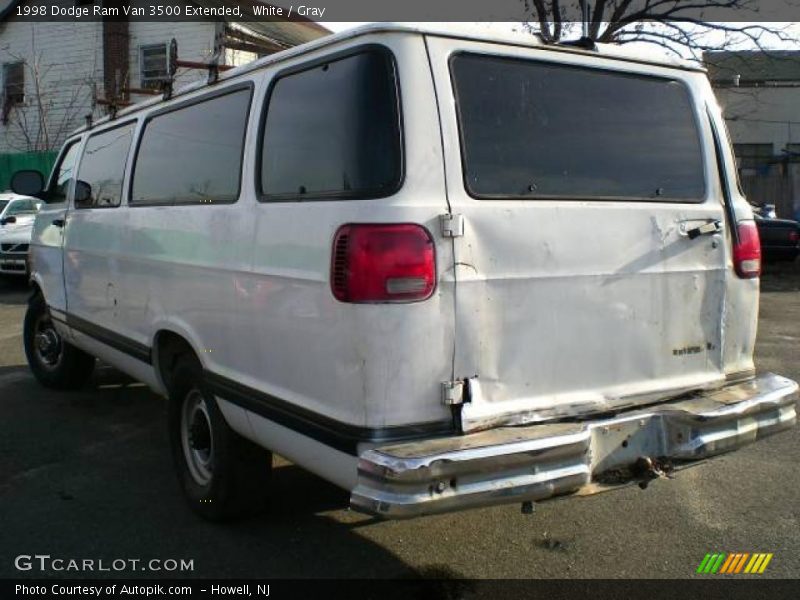 White / Gray 1998 Dodge Ram Van 3500 Extended