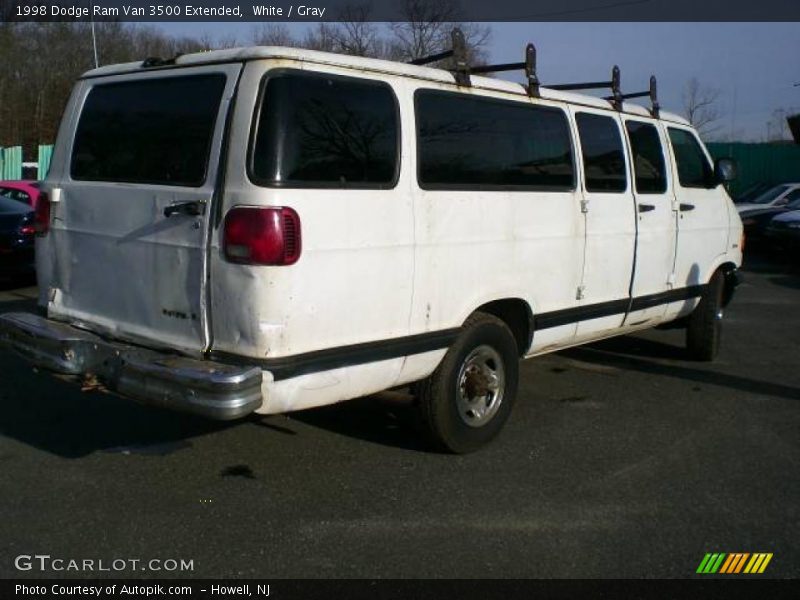 White / Gray 1998 Dodge Ram Van 3500 Extended