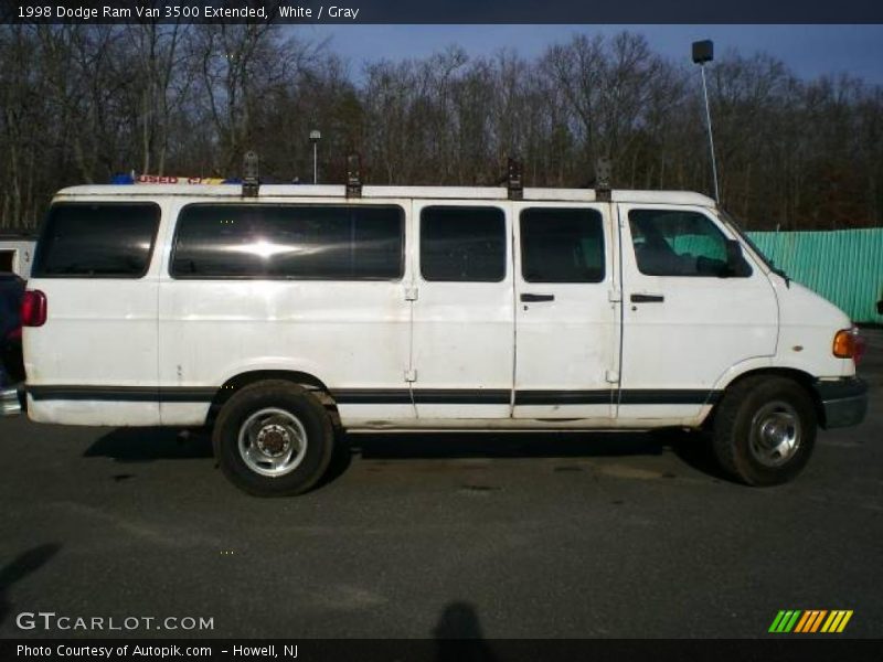 White / Gray 1998 Dodge Ram Van 3500 Extended