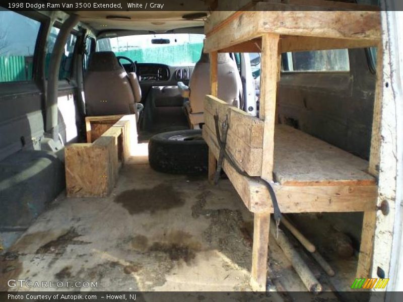White / Gray 1998 Dodge Ram Van 3500 Extended
