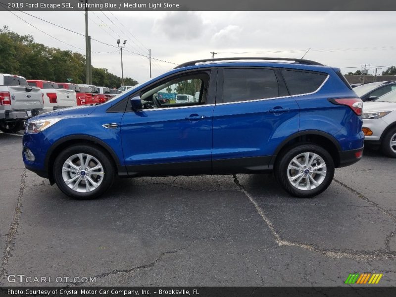 Lightning Blue / Medium Light Stone 2018 Ford Escape SEL
