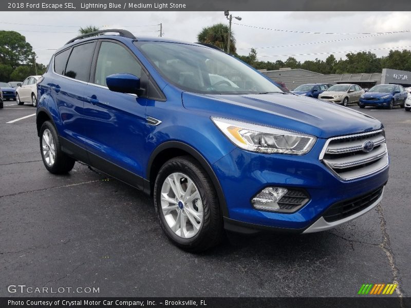 Lightning Blue / Medium Light Stone 2018 Ford Escape SEL