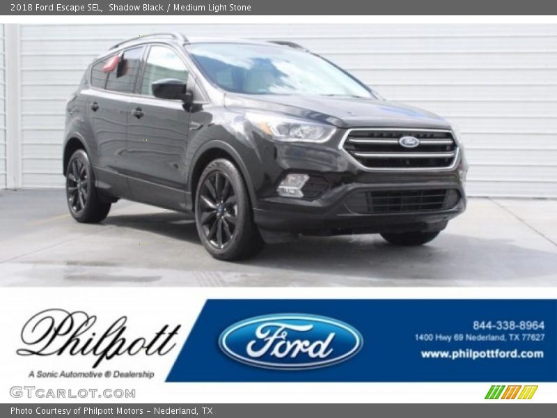 Shadow Black / Medium Light Stone 2018 Ford Escape SEL